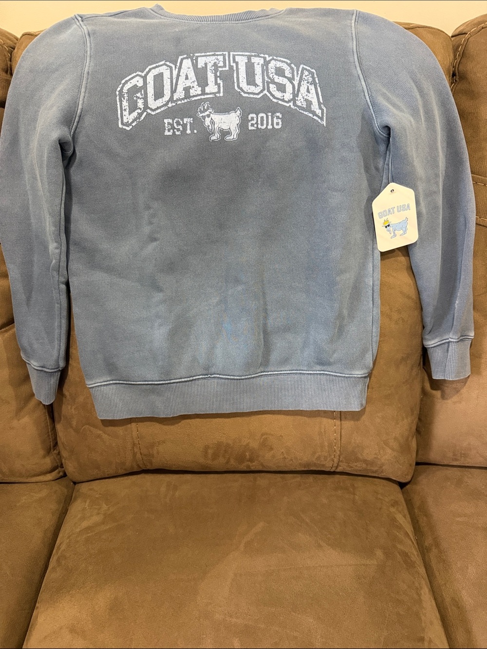 Goat USA Youth Blue Logo Crewneck Sweatshirt